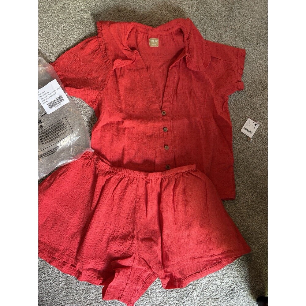 FREE PEOPLE Lovesick 2 Pc Set Sugared Coral Size Medium NWT - Picture 4 of 7